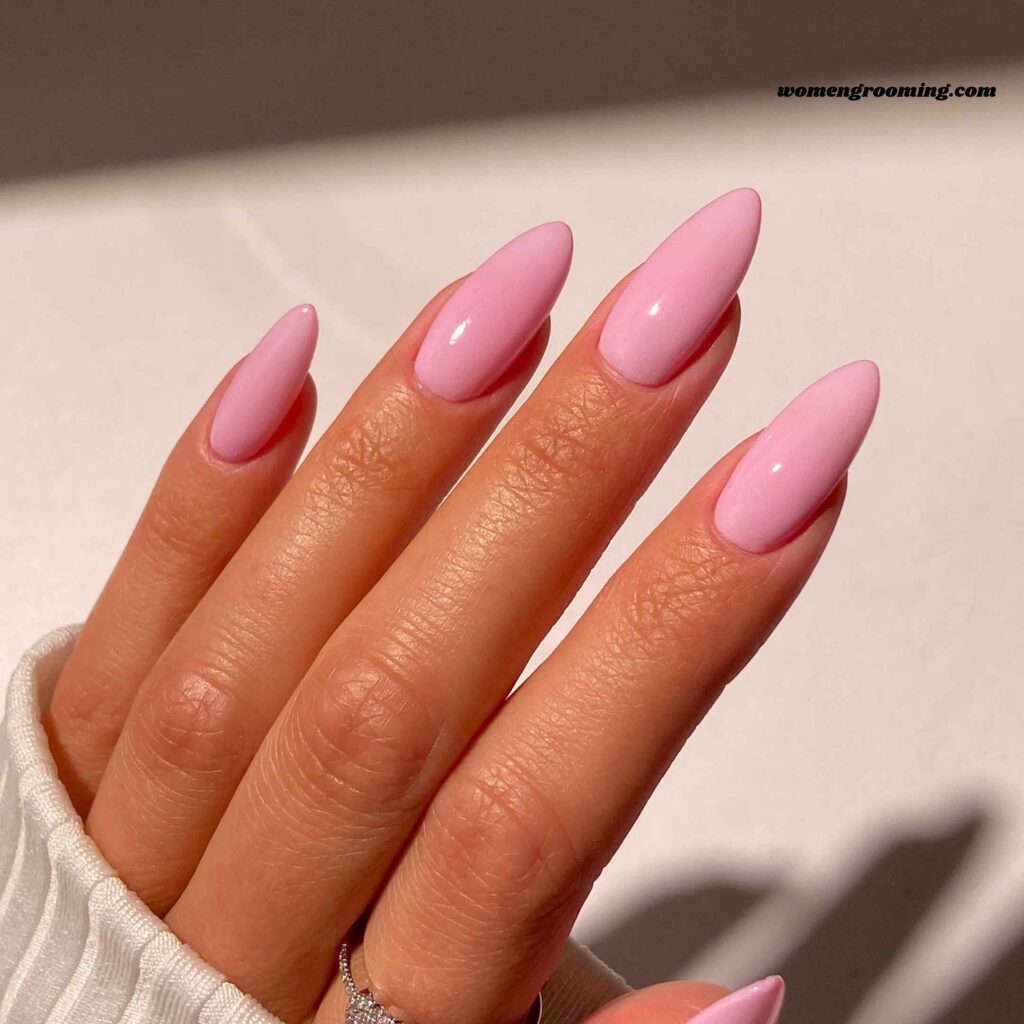 Milky Pink Almond Nails
