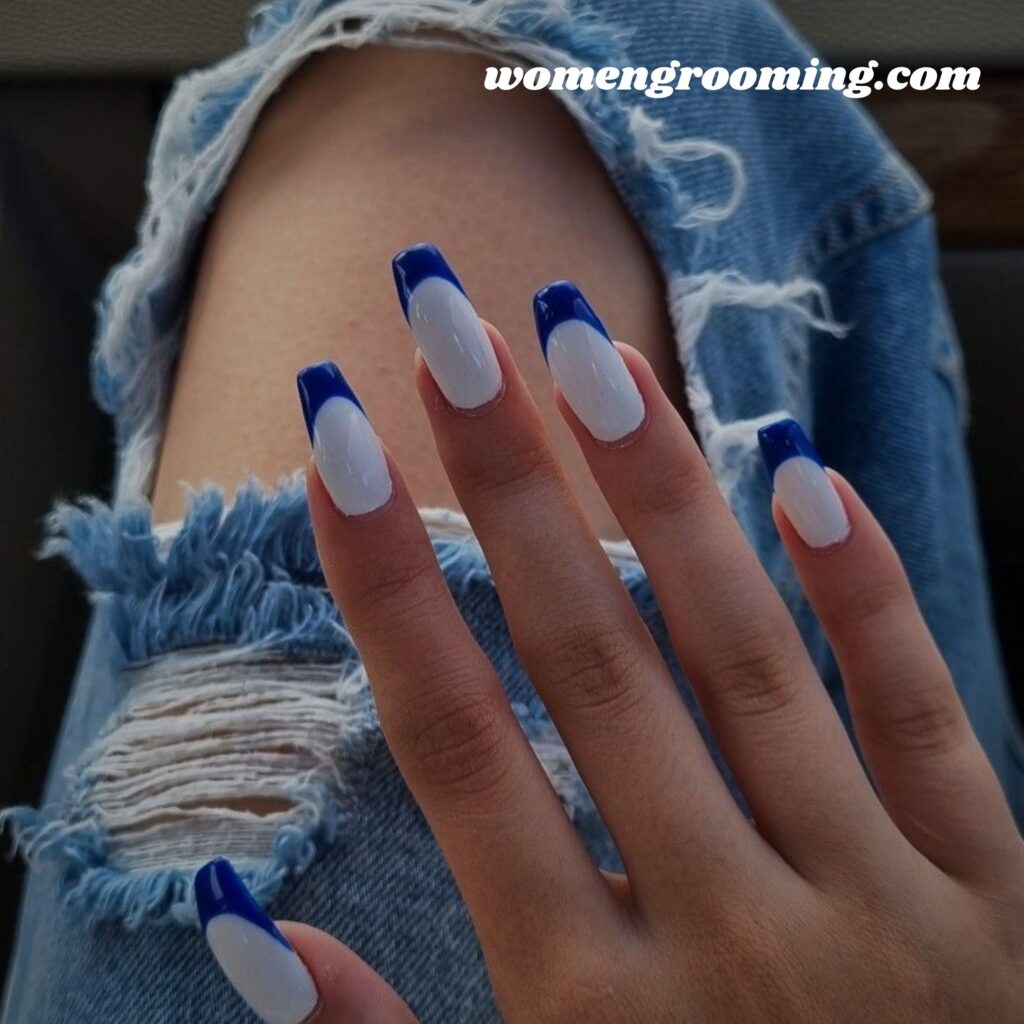 Milky White Base with Light Blue Tips