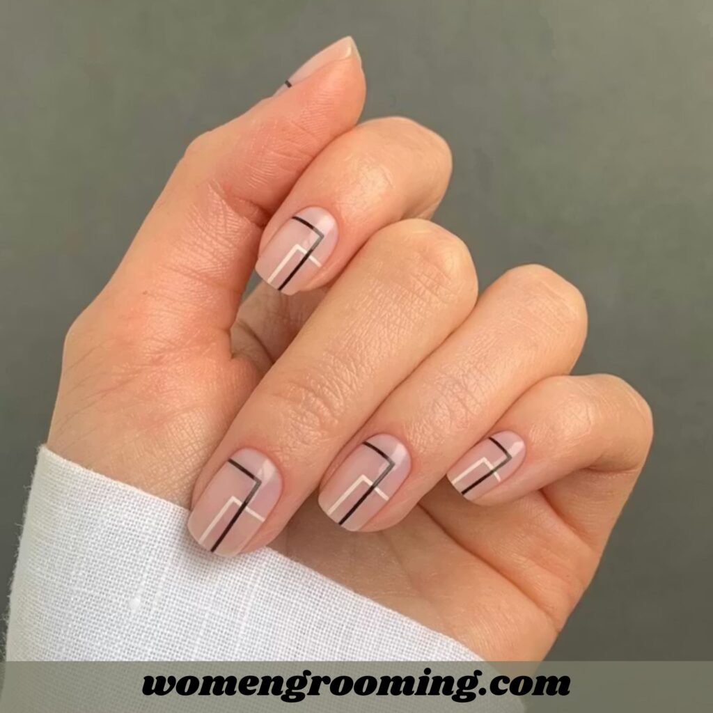 Minimal Line Art Nails