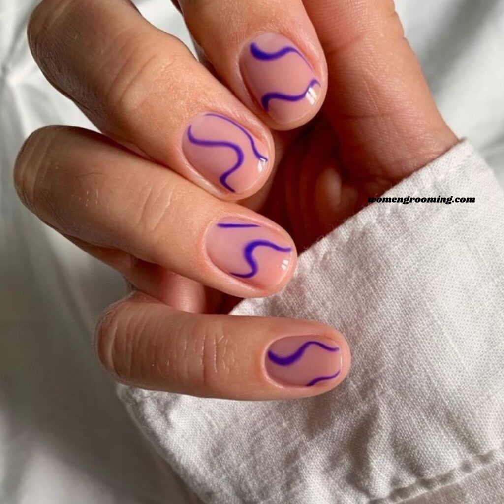 Minimal Line Art on Purple Base