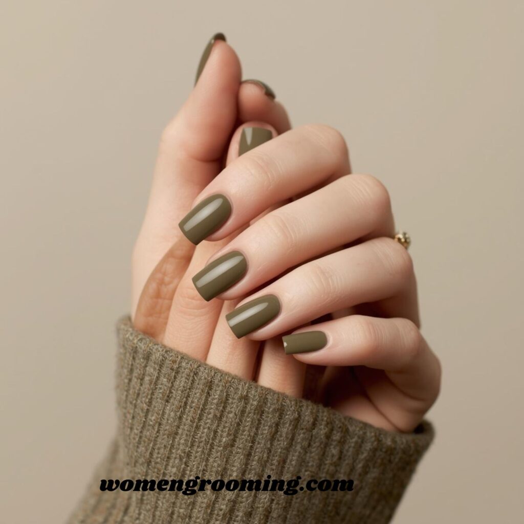 _Muted Olive Nails