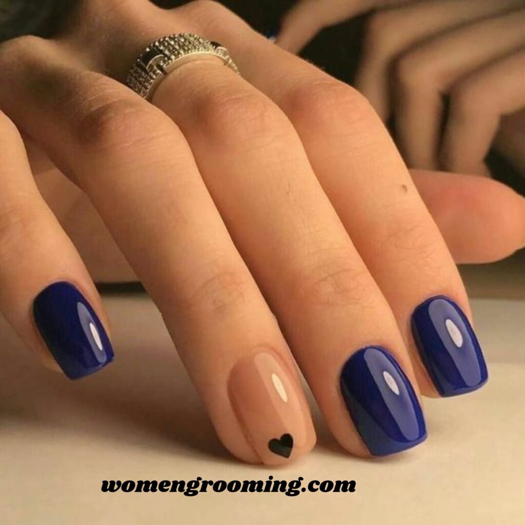 Navy Blue Short Nails
