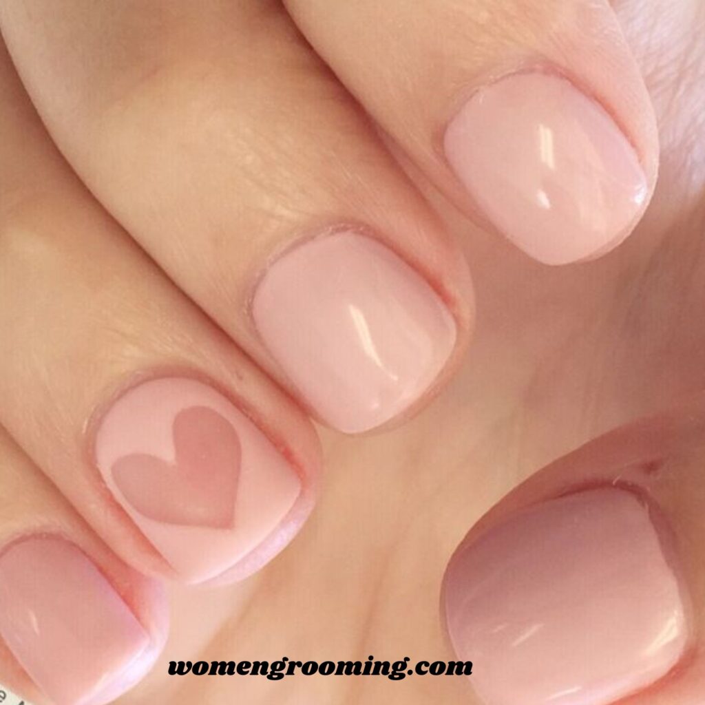 Negative Space Heart Nails