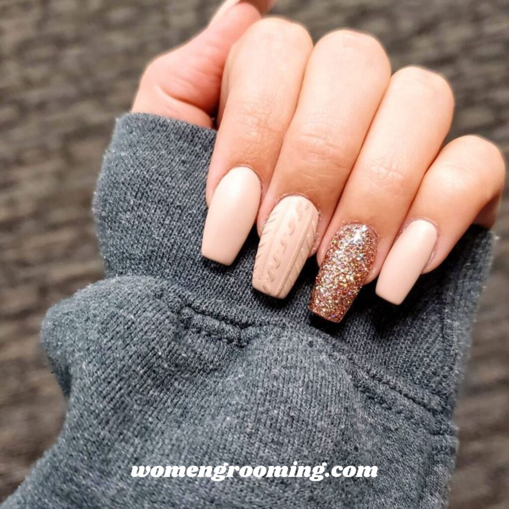 Neutral Sweater Nails