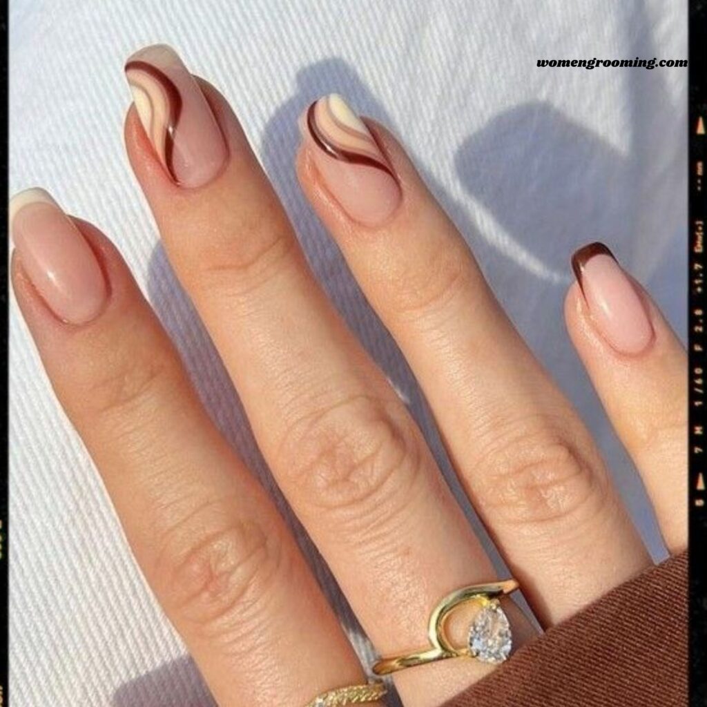 Neutral Swirl Nails