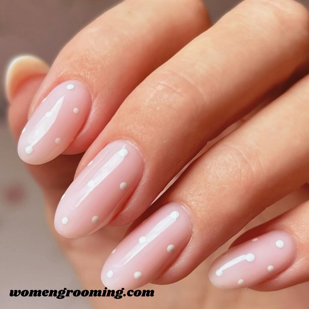 Nude Base with White Dots