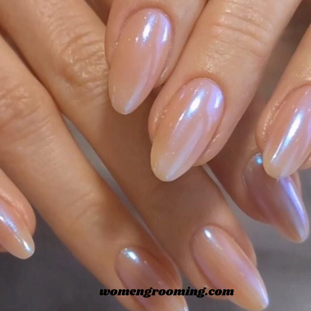Nude Chrome Nails