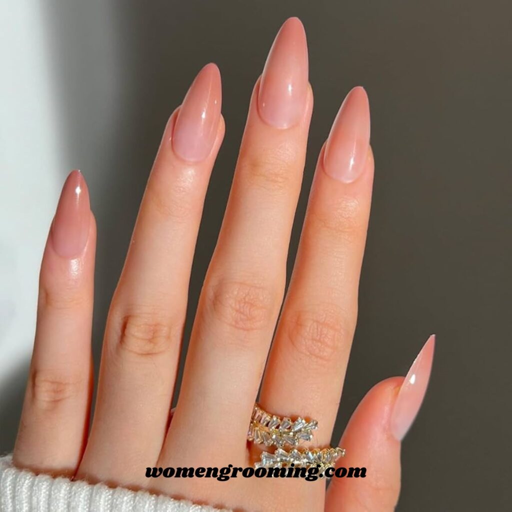 Nude Gloss Almond Nails