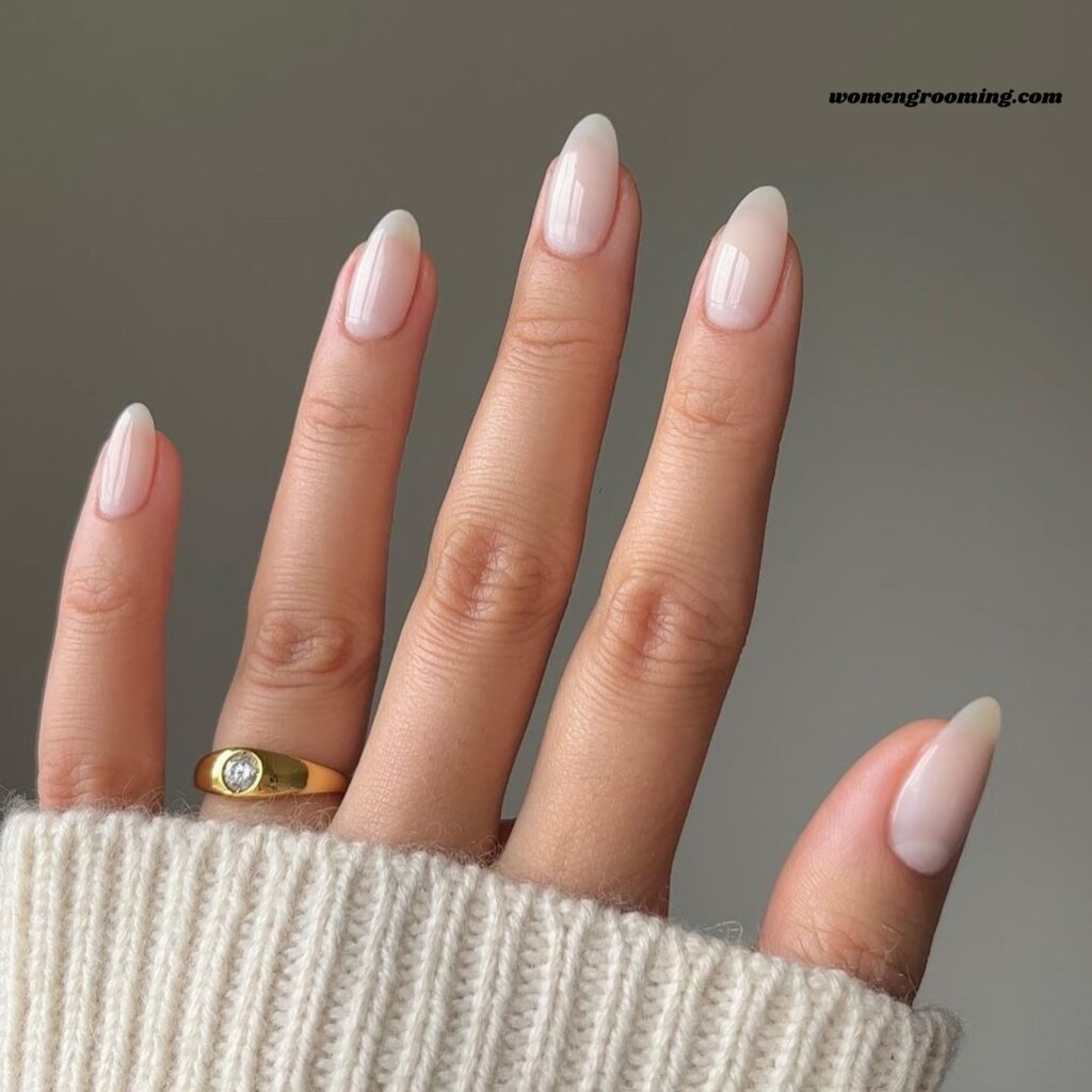 Oval Milky Nails