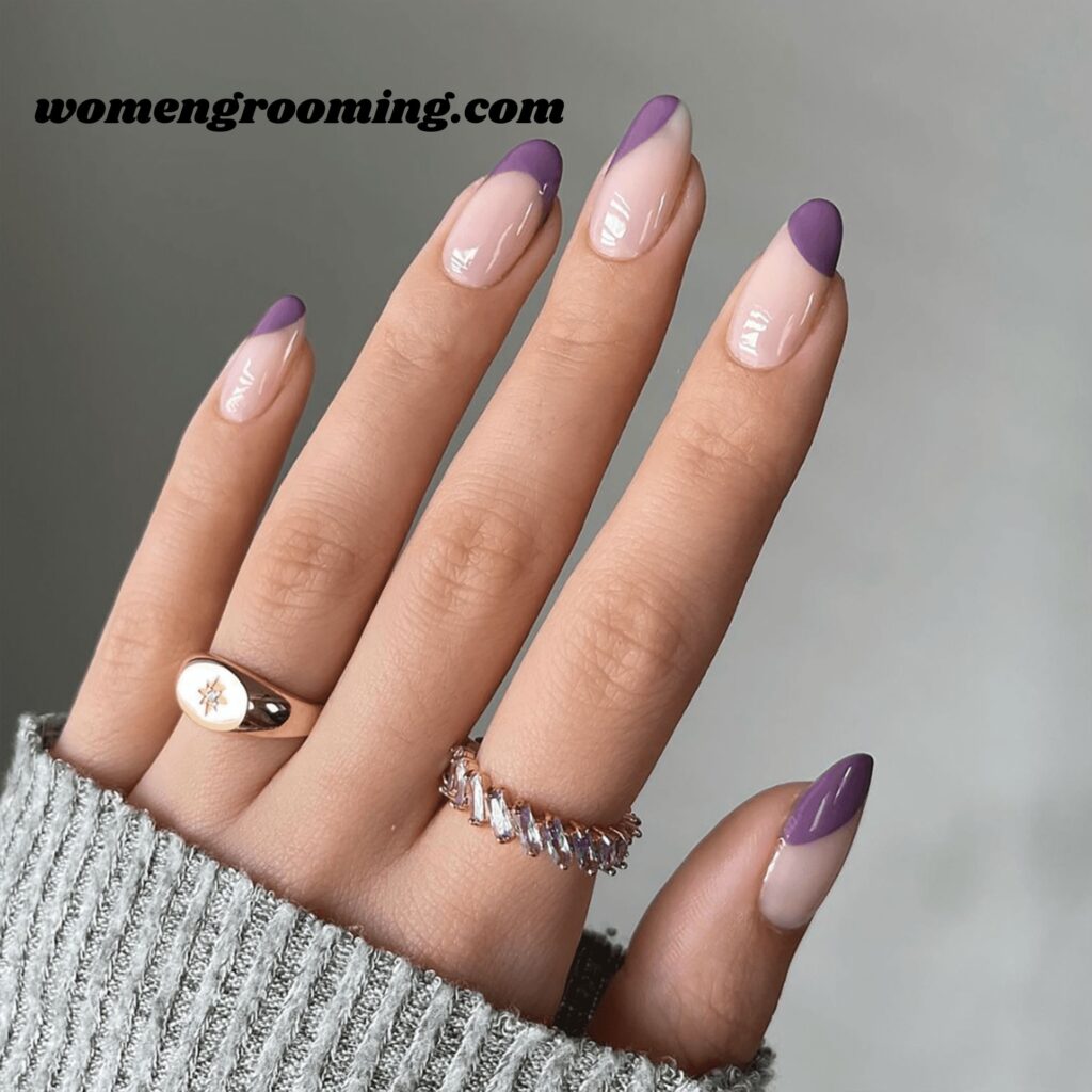Pale Purple Nude Nails