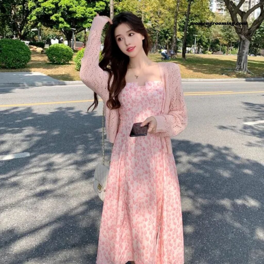 _Pastel Cardigan with Floral Dress