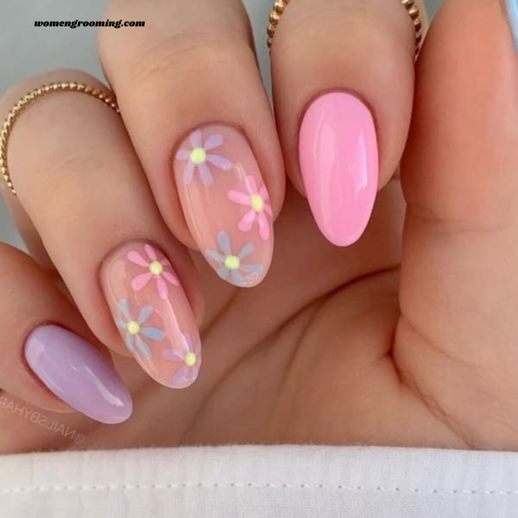Pastel Floral Nails