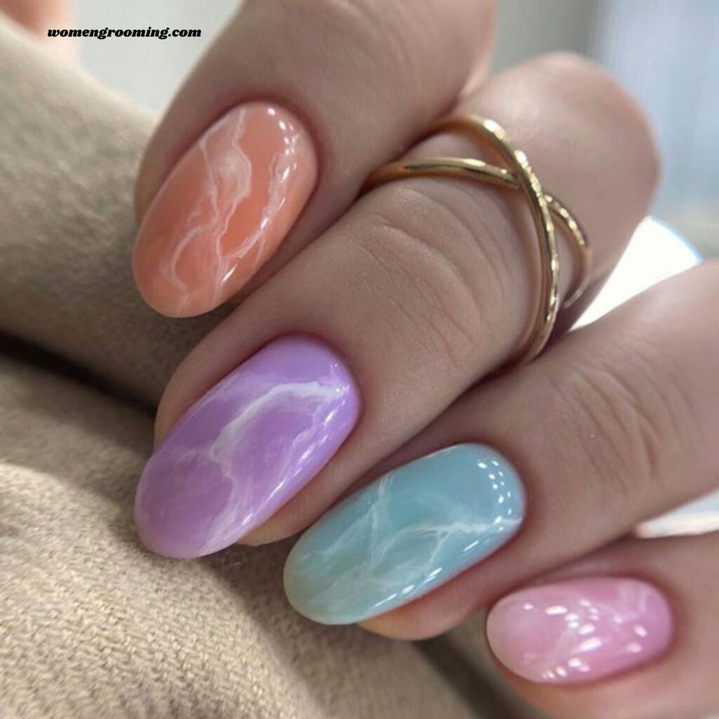 Pastel Marble Nails