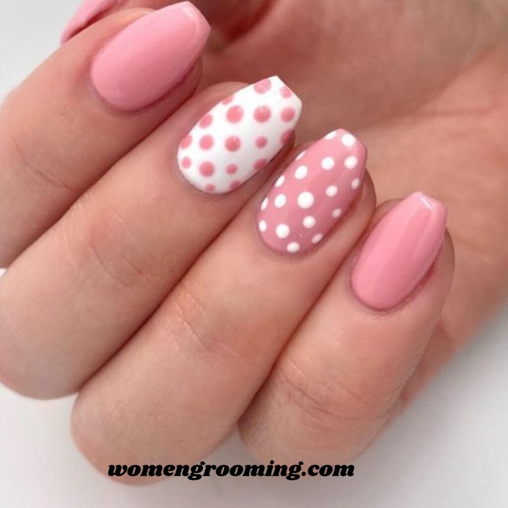 Pastel Pink Polka Dot Nails