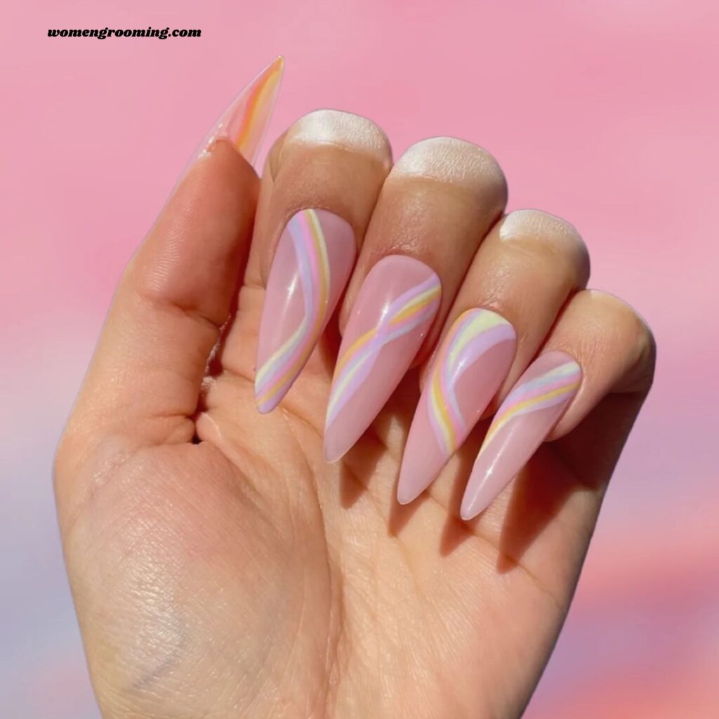 Pastel Swirl Nails
