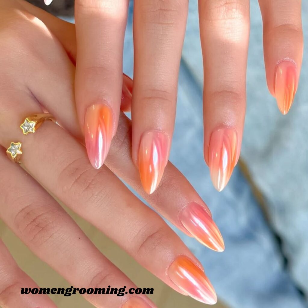 Peach Ombre French Tips