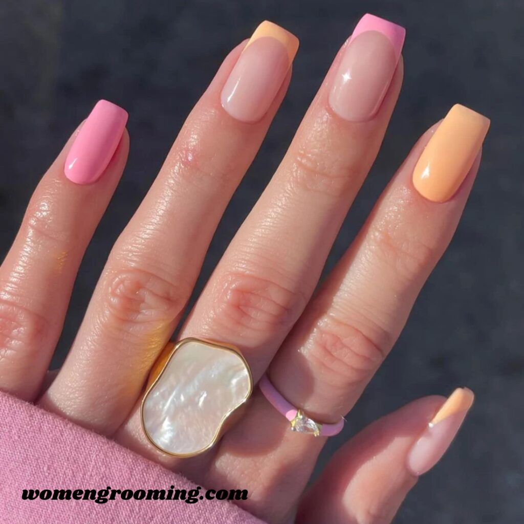 Peachy Pink Nails