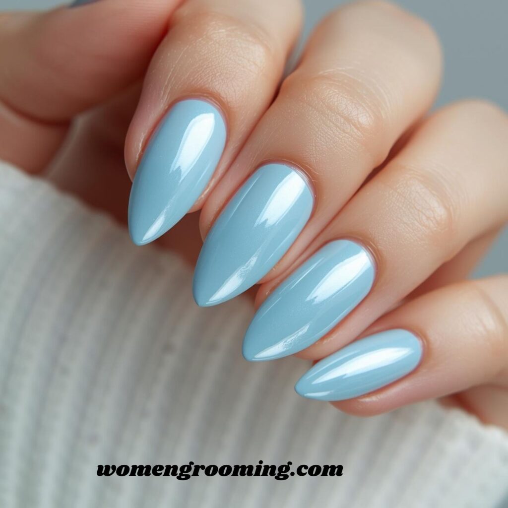 Pearl Blue Nails