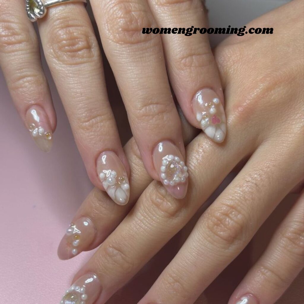 Pearl Heart Nails