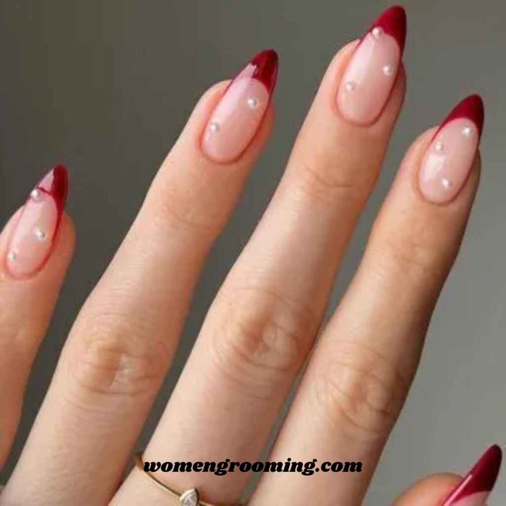 Pearl Red French Tips