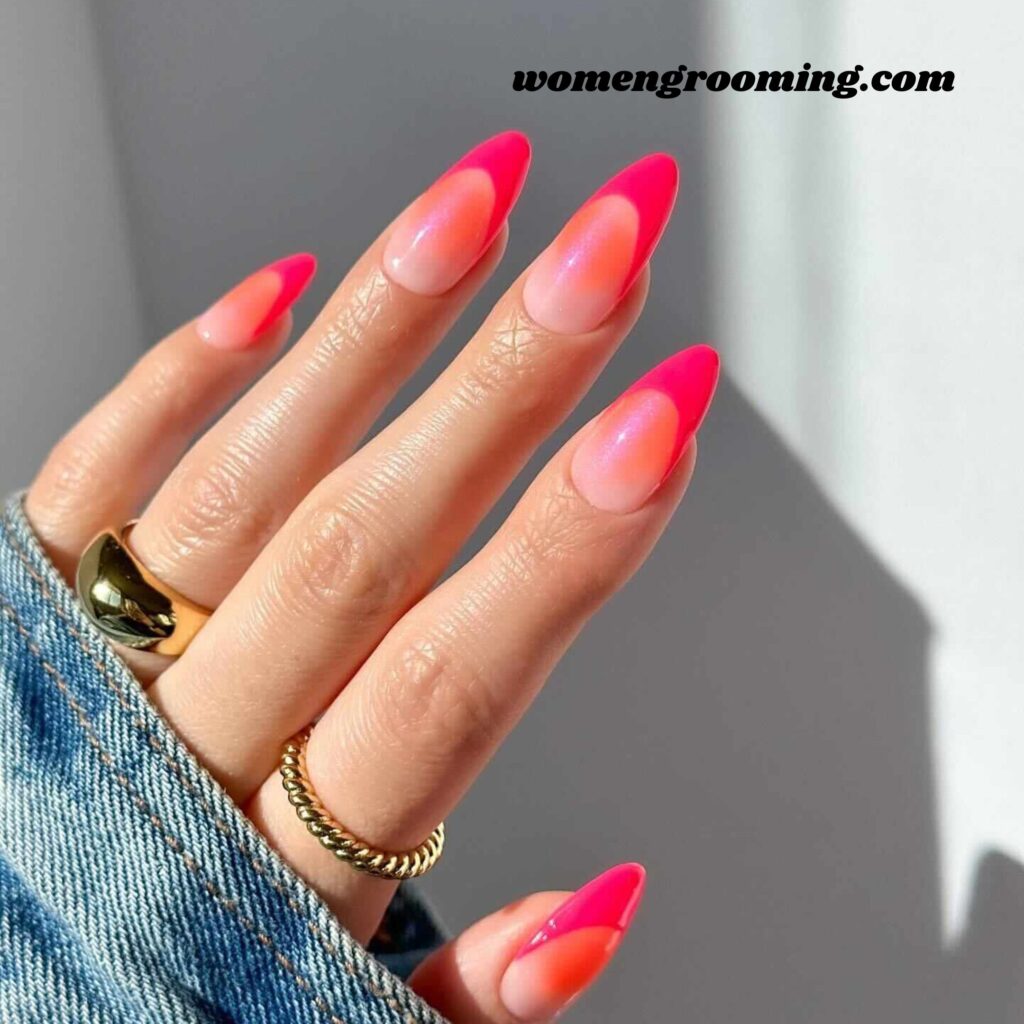 Pink Aura French Tips