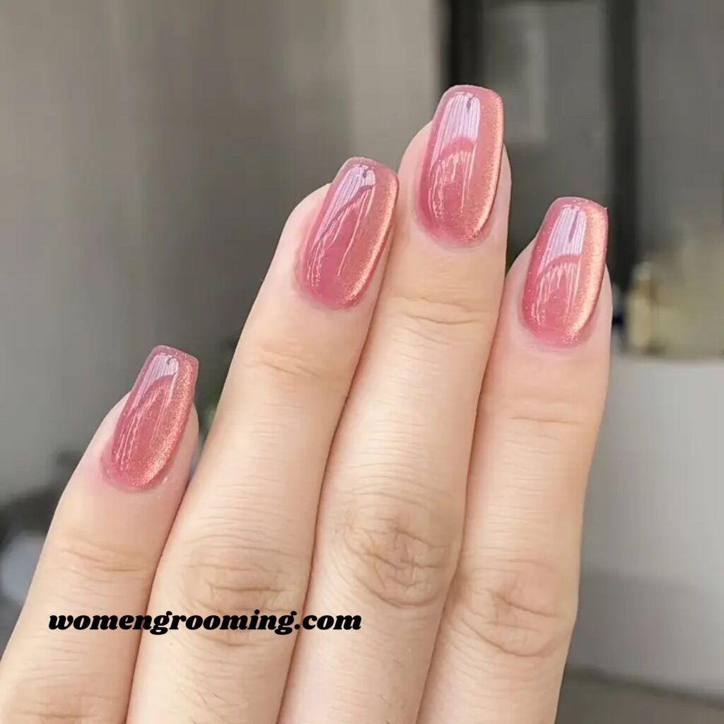 Pink Cat Eye Nails