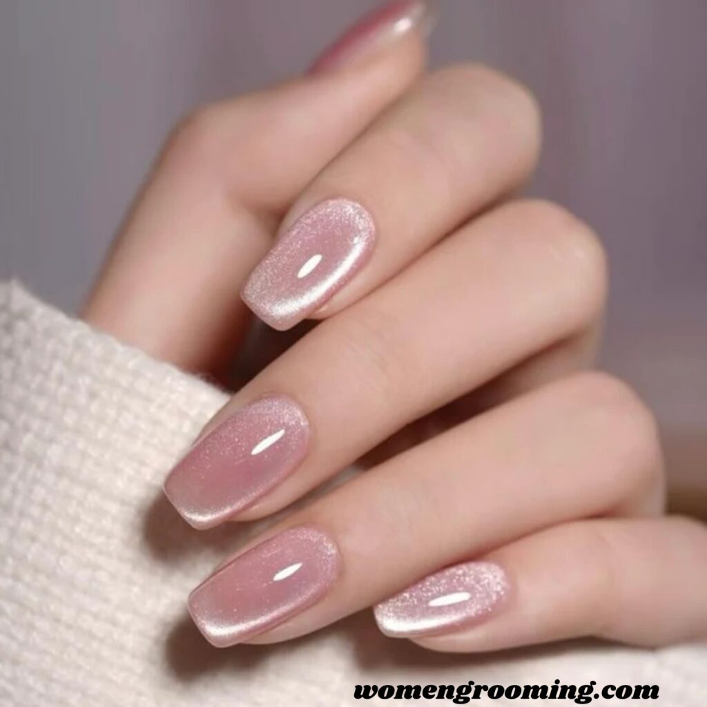 Pink Cat Eye Nails