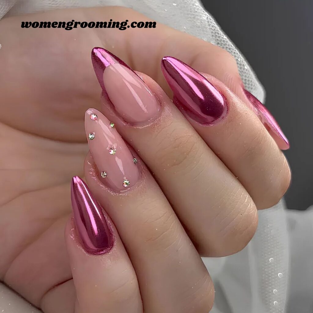 Pink Chrome Nails