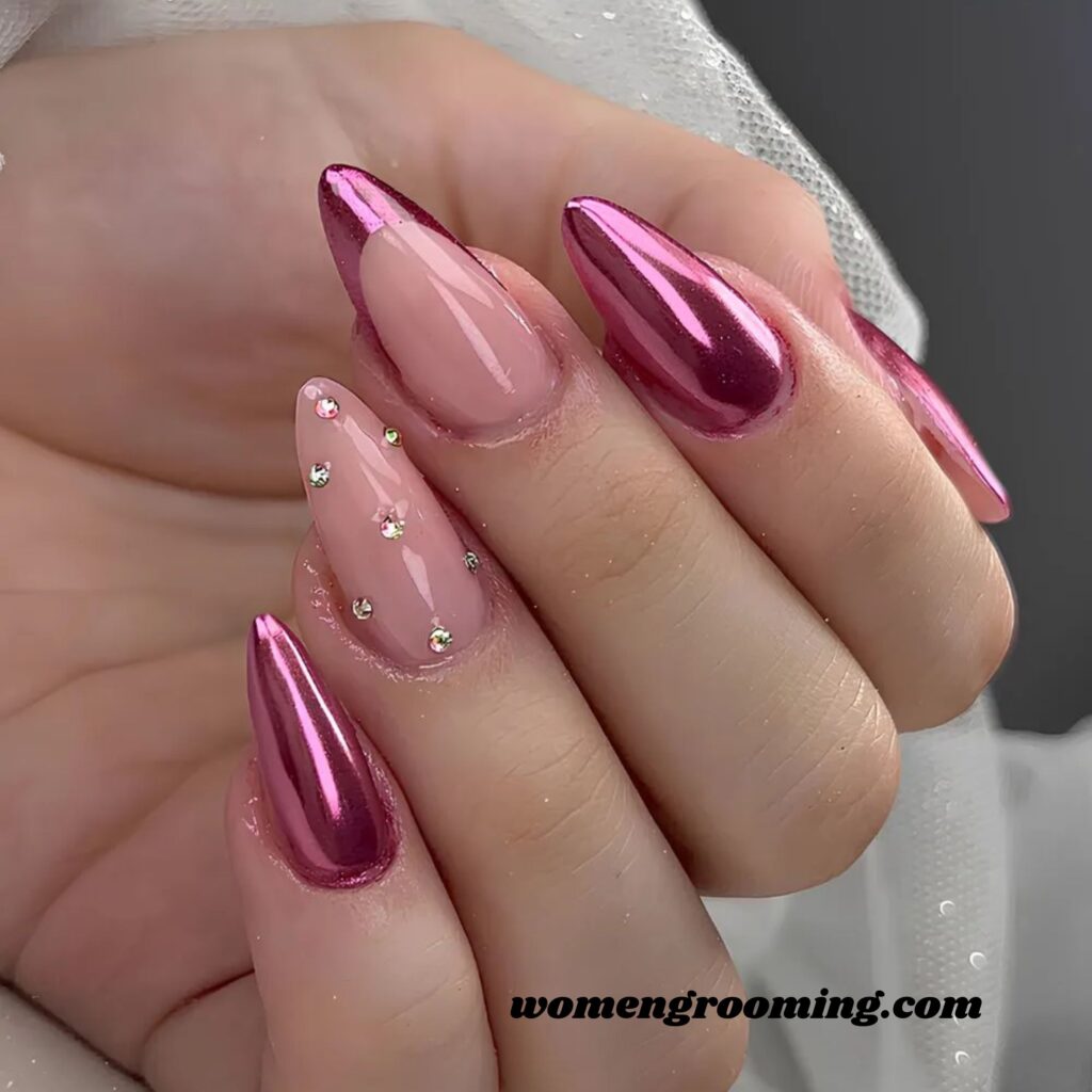 Pink Chrome Nails (2)