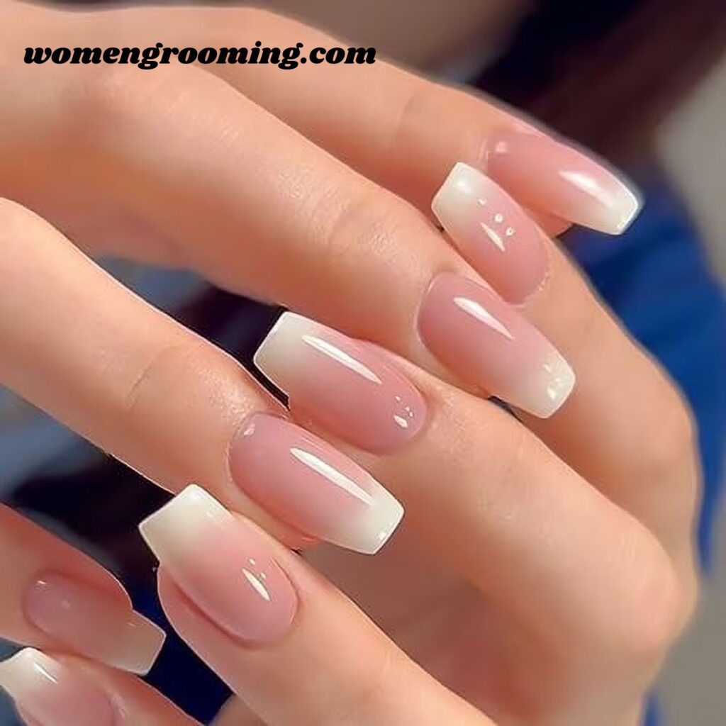 Pink French Ombre Nails