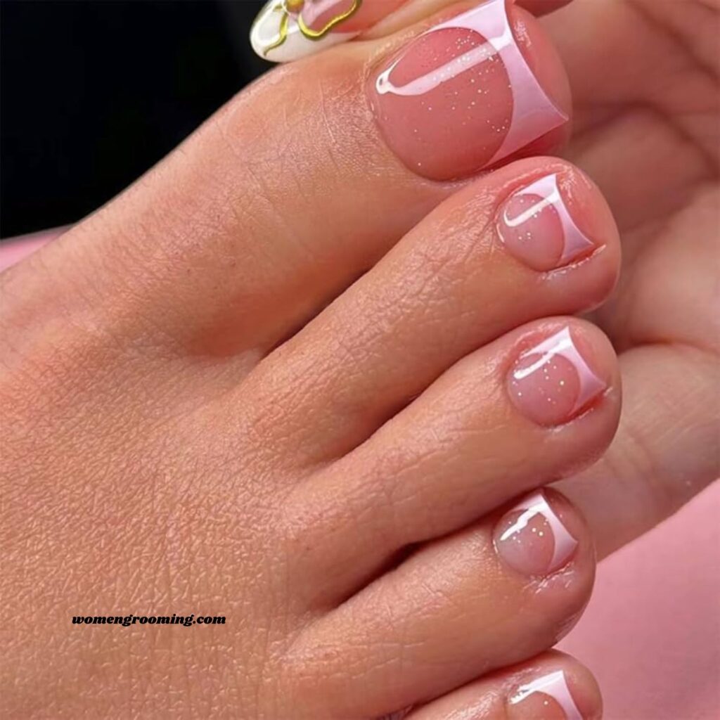Pink French Tip Toes