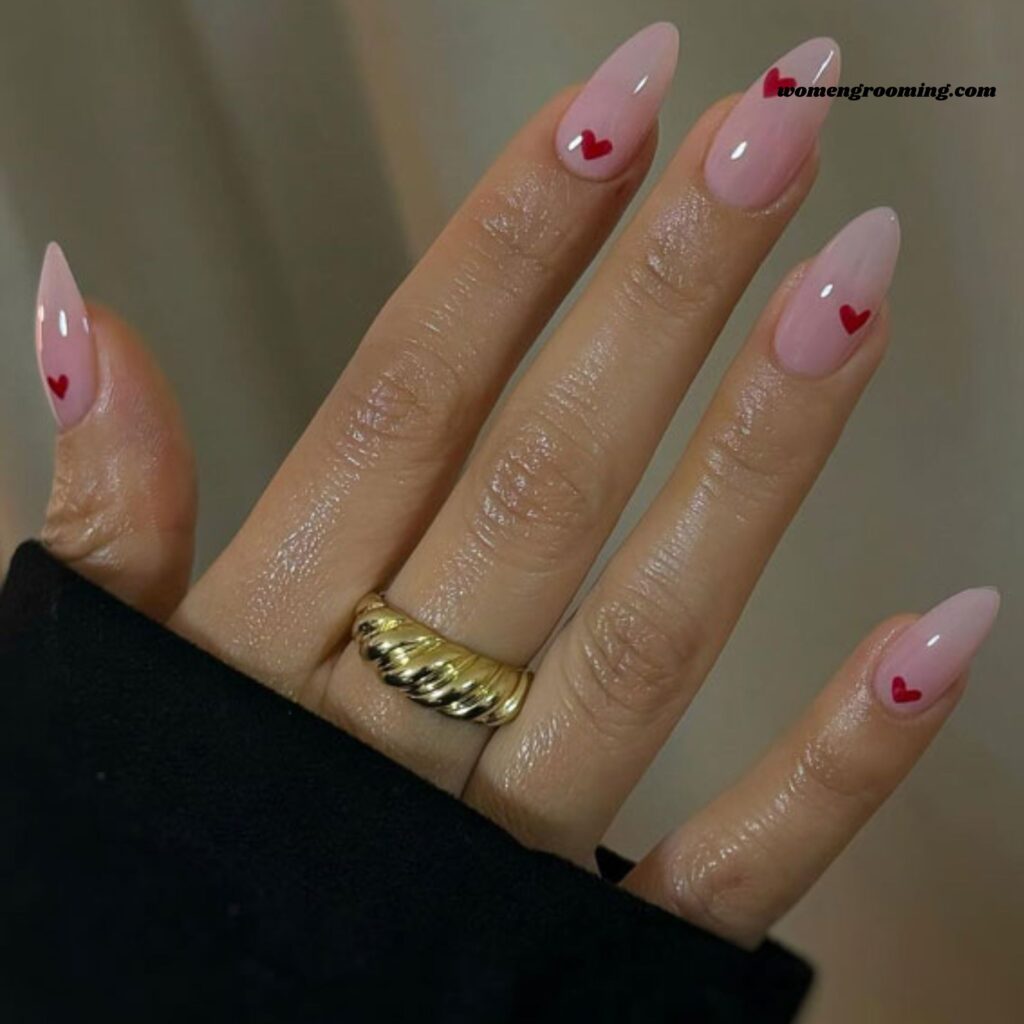 Pink Jelly Almond Nails