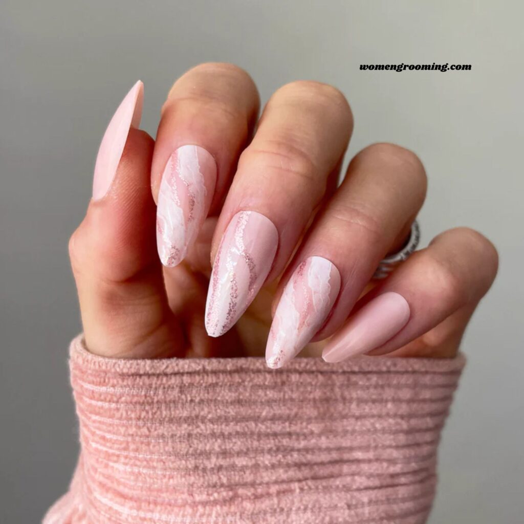 Pink Marble Nails
