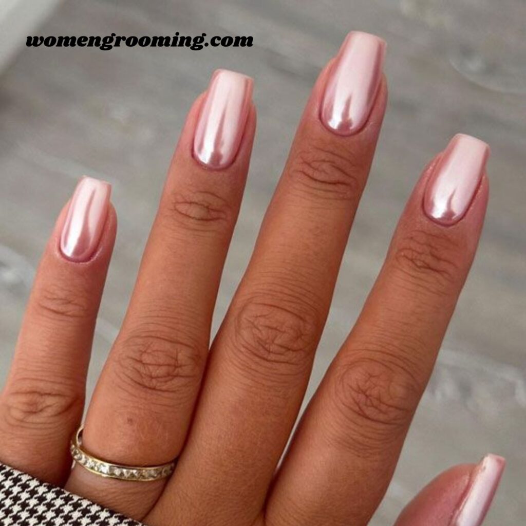 Pink Mirror Nails