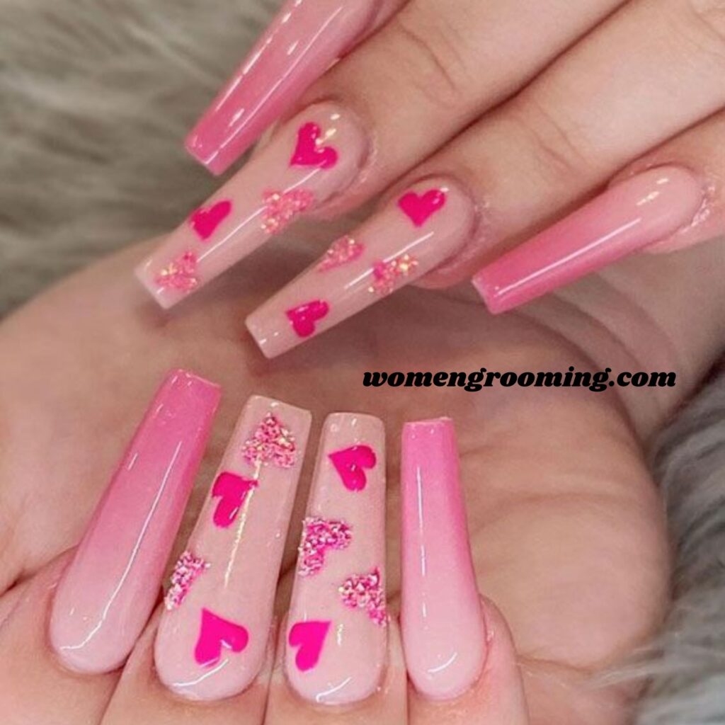 Pink Ombre Nails