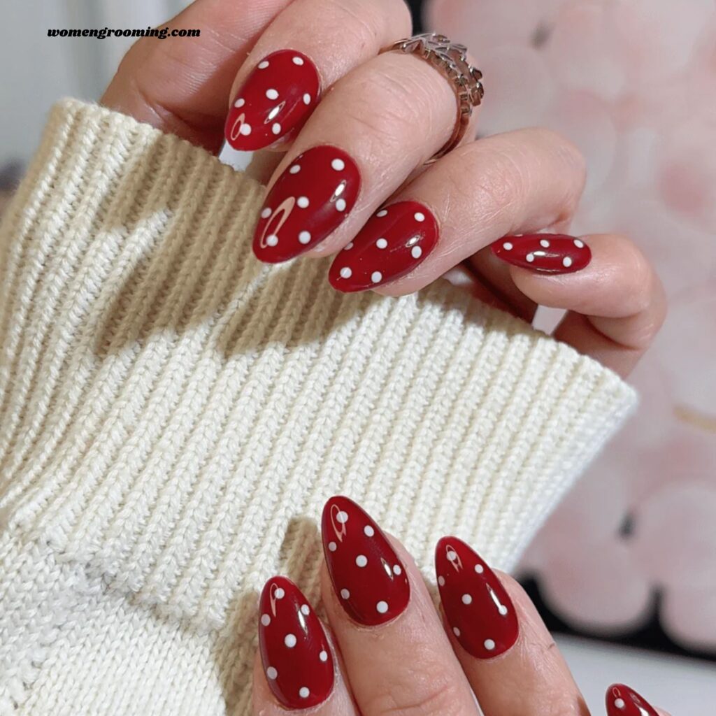 Polka Dot Almond Nails