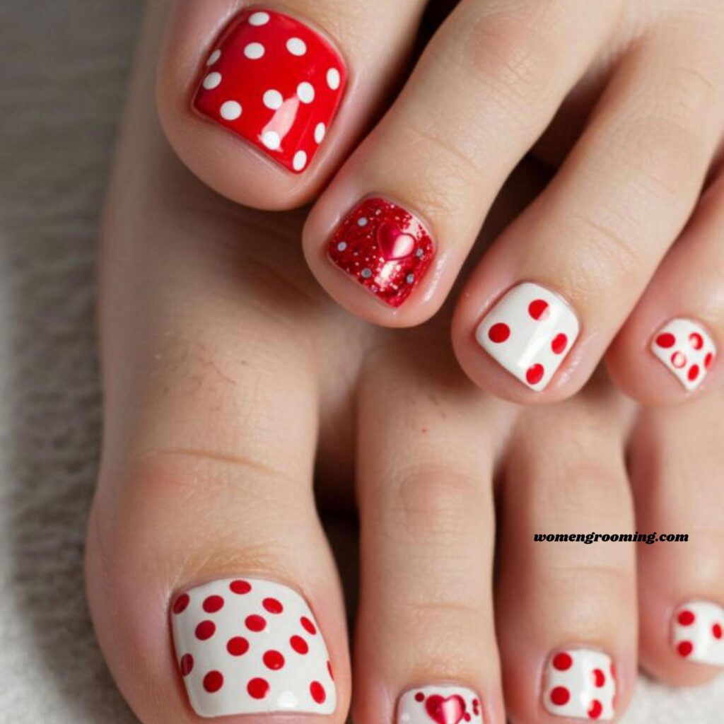 Polka Dot Valentine Toes