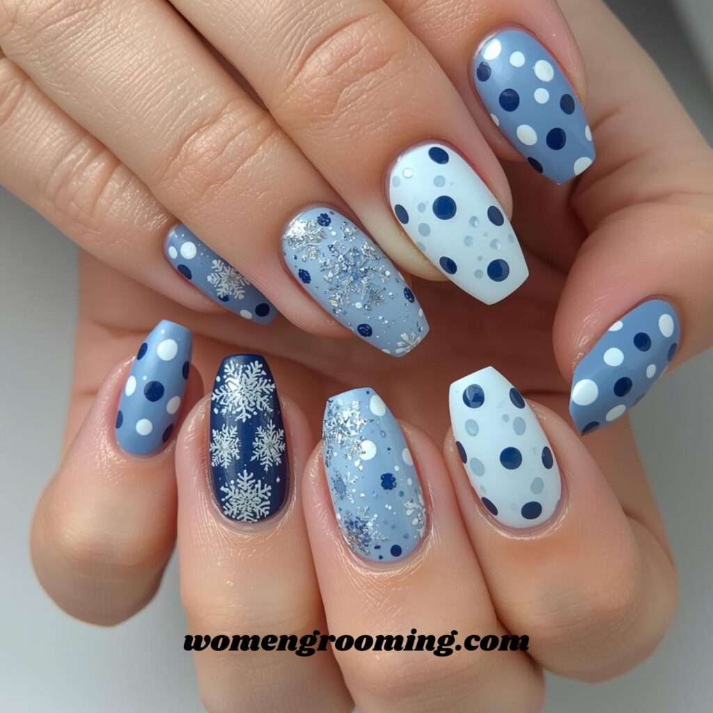 Polka Dot Winter Nails