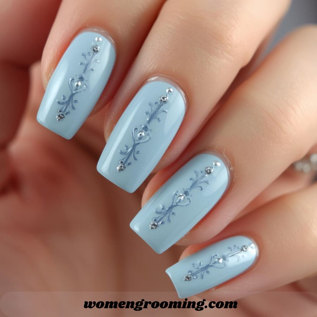 Powder Blue Nails