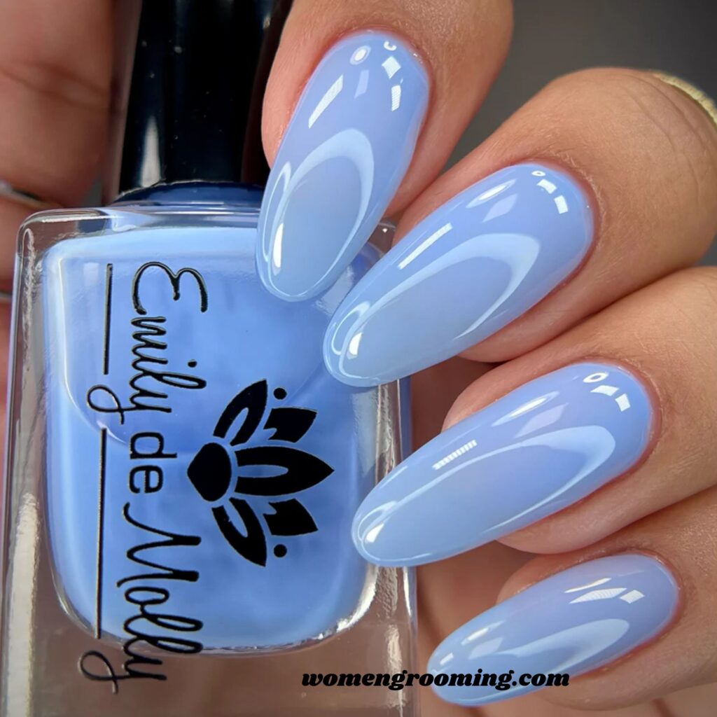 Powder Blue Winter Nails