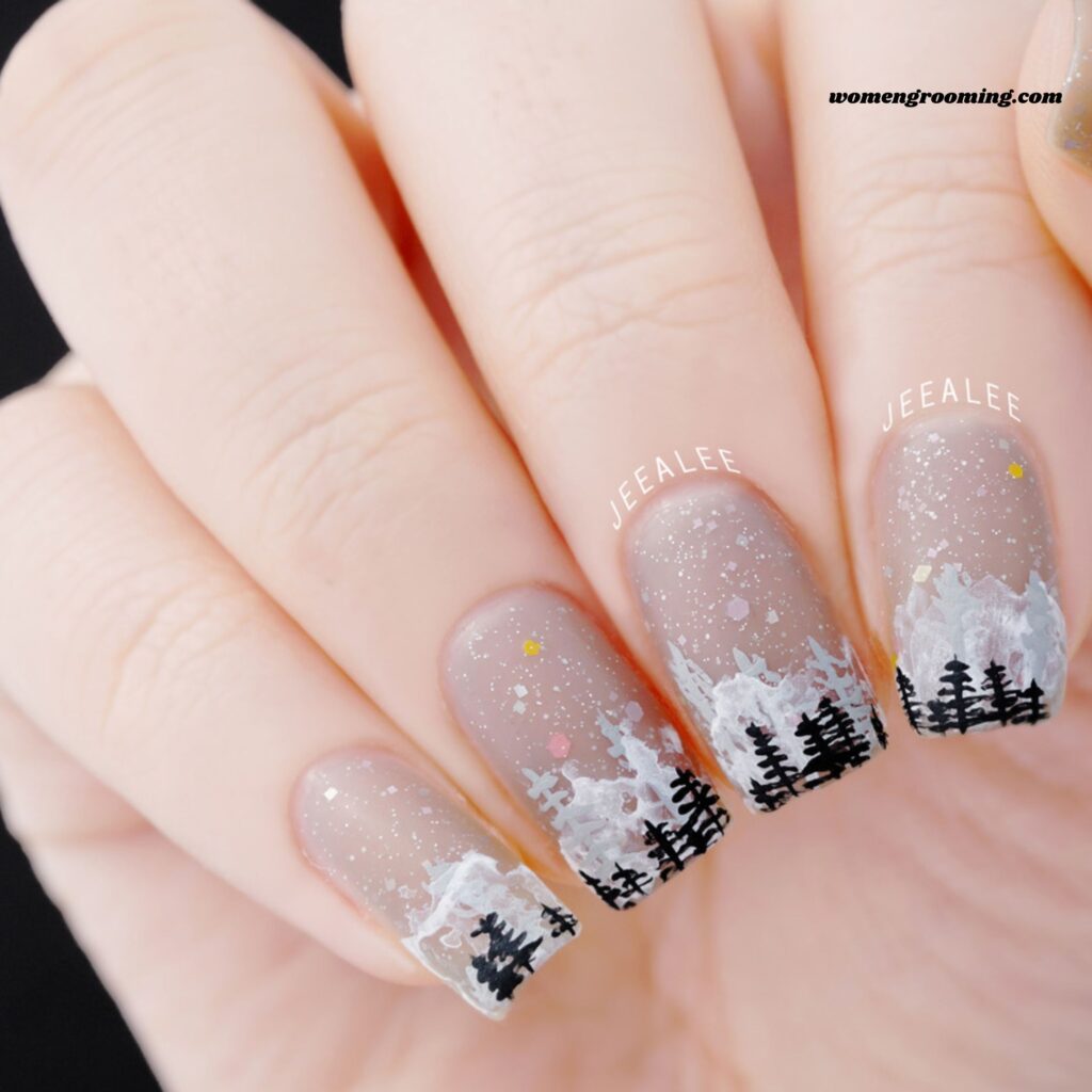 Powder Snow White Nails