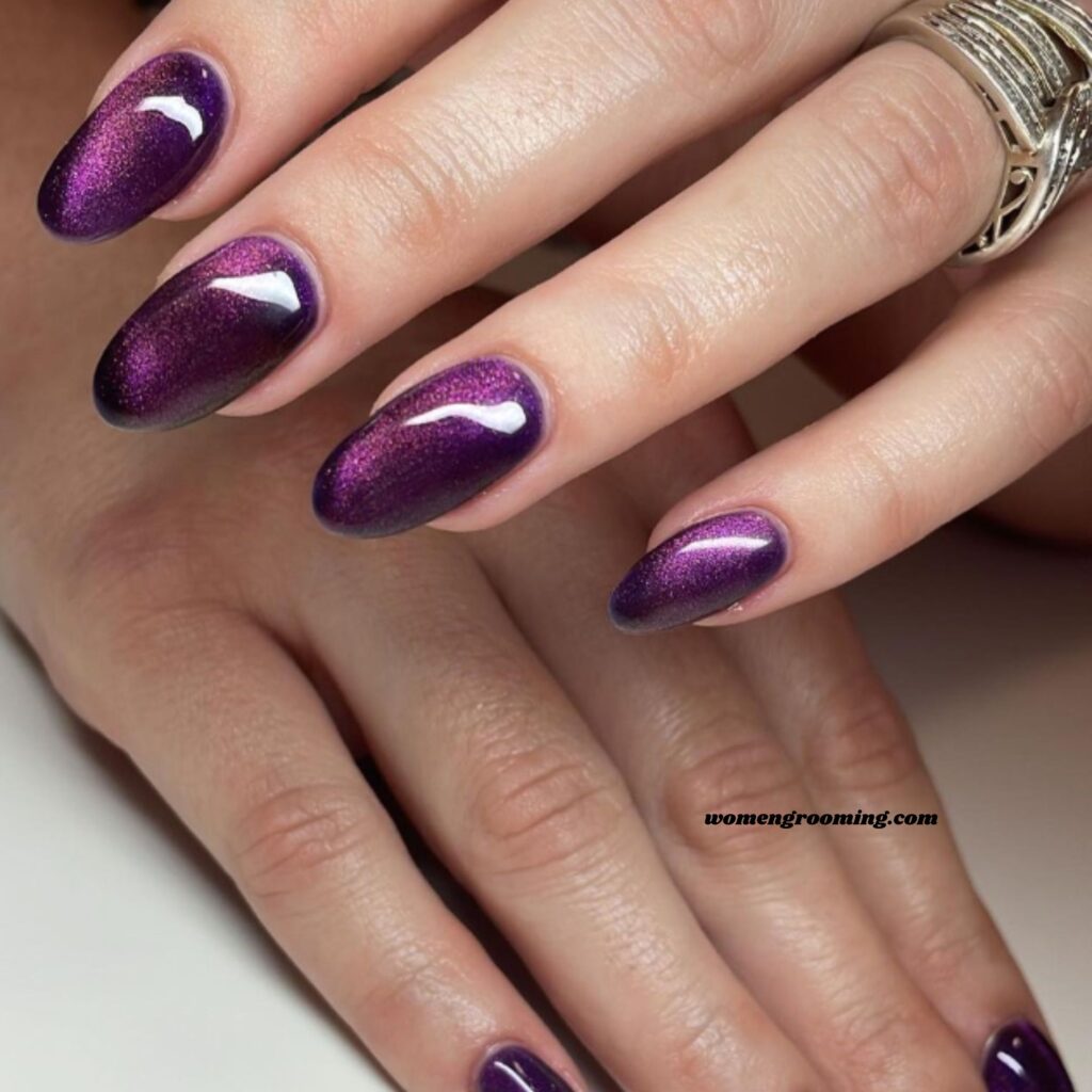 Purple Cat Eye Nails