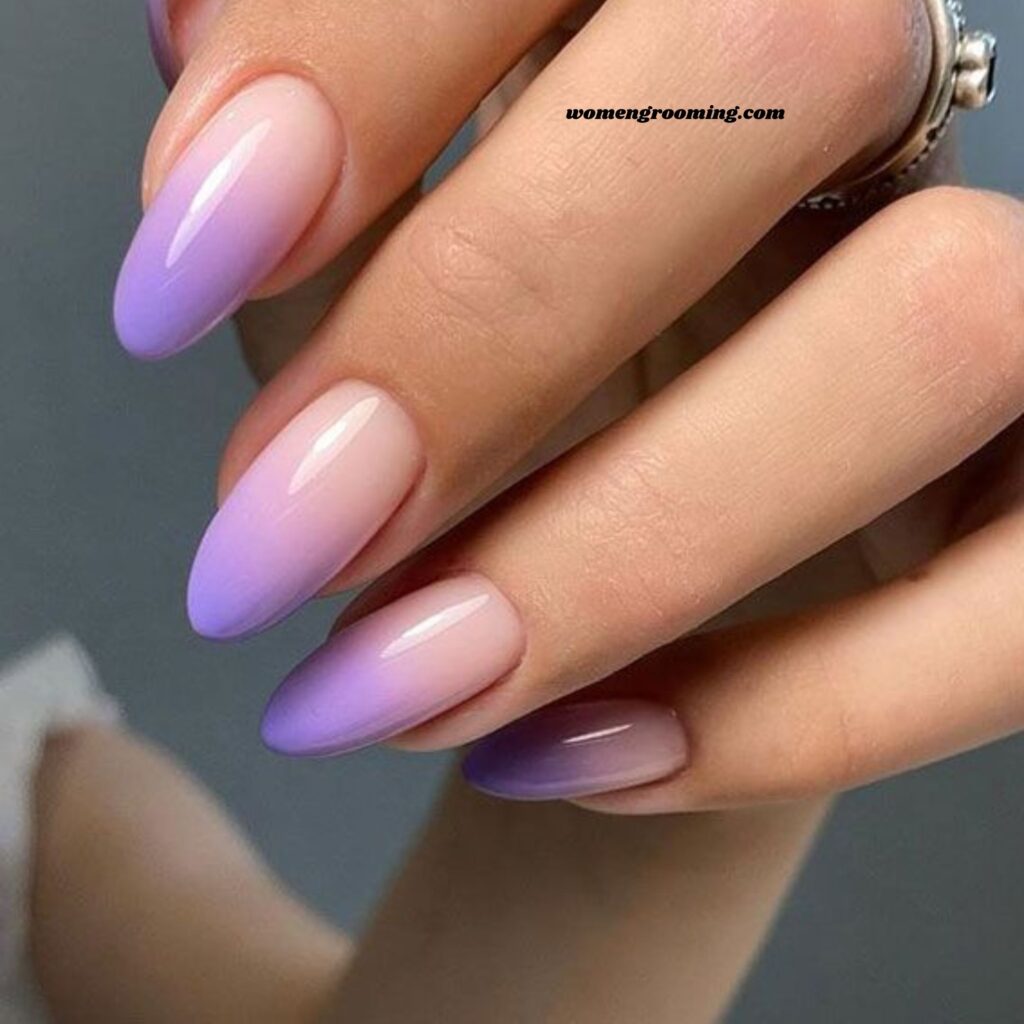 Purple French Ombre Nails
