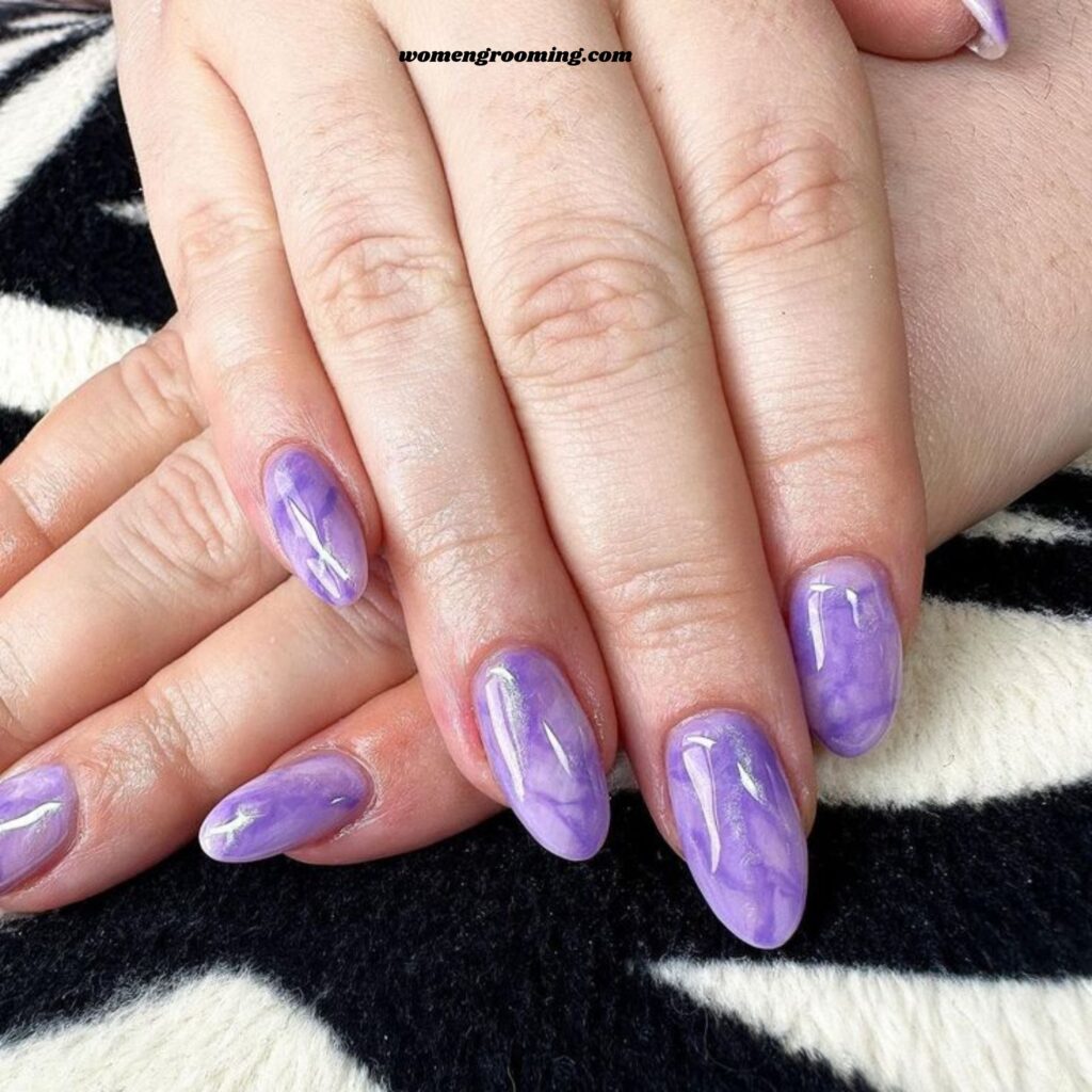 Purple Marble Nails