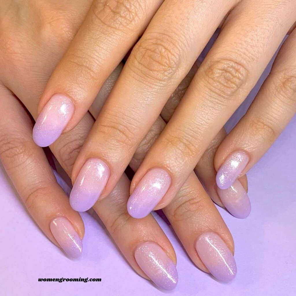 Purple Neutral Ombre Nails