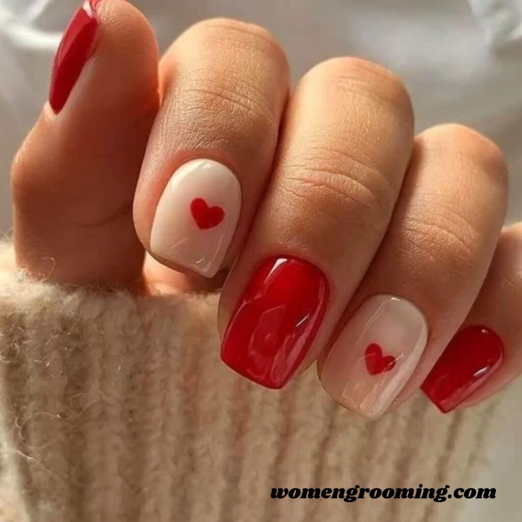 Red Heart Cuticle Nails