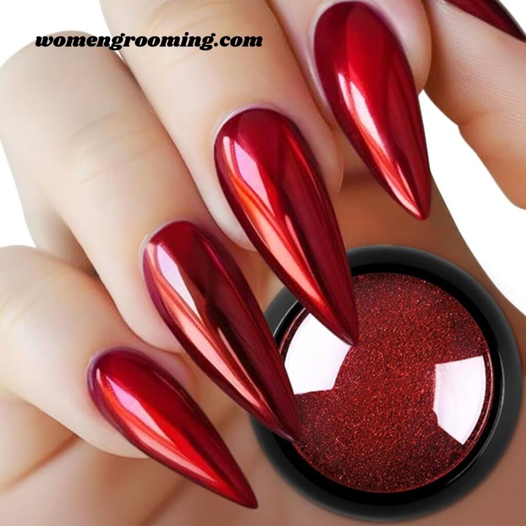 Red Holographic Nails