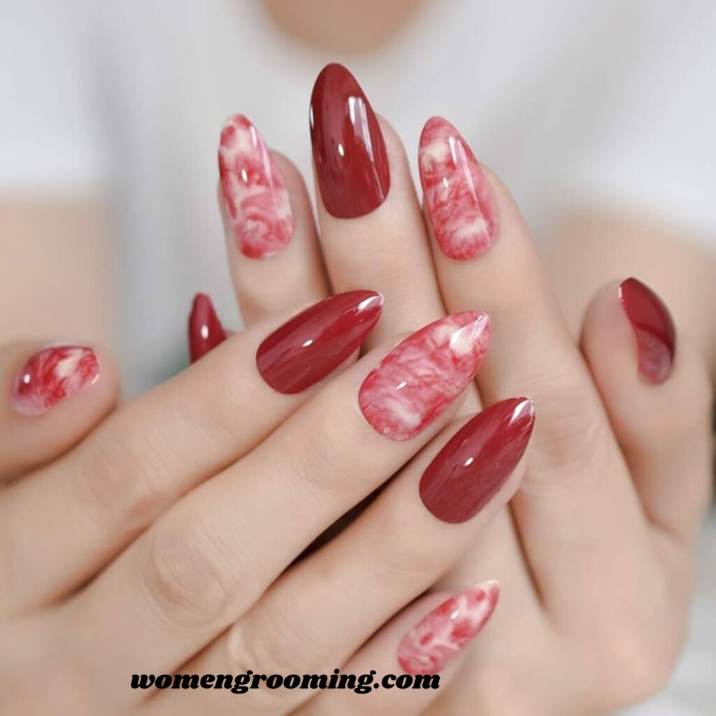 Red Marble Nails