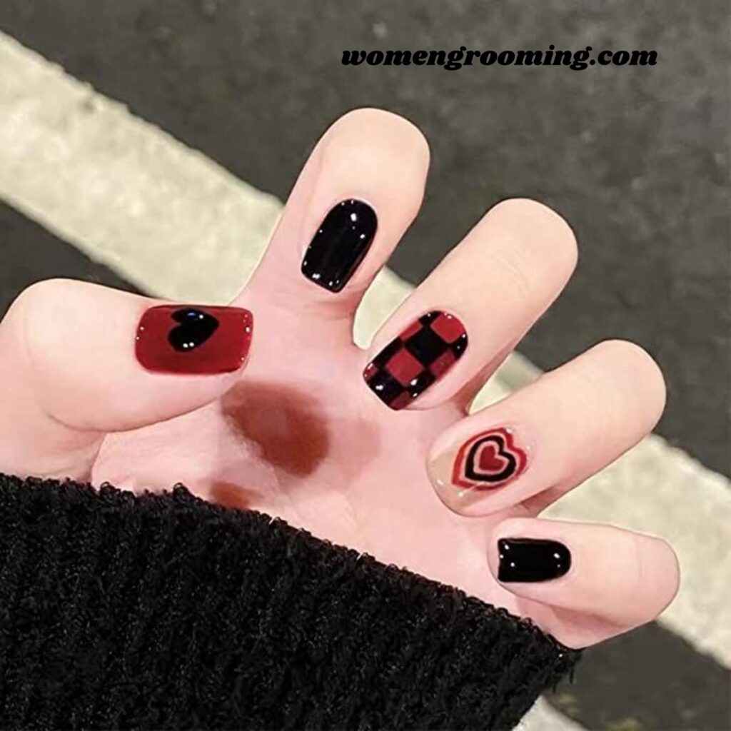 Red and Black Checker Hearts