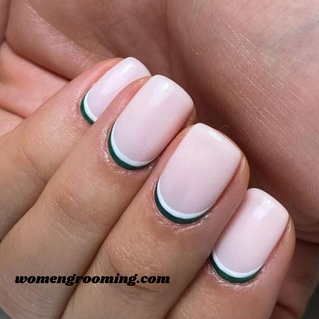 Reverse French Short Nails